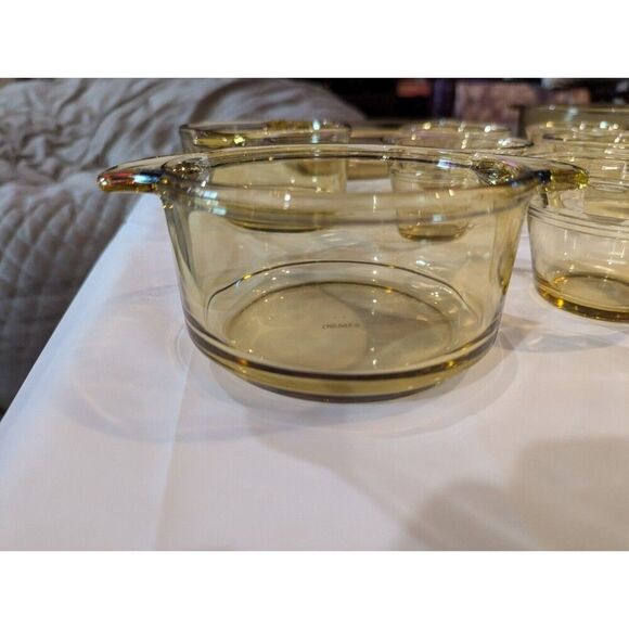 14 pc Vintage Forte Crisa Mexico Honey Amber Glass Baking Serving Dishes - Picture 8 of 8